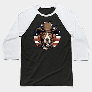 Patriotic Beagle Baseball T-Shirt